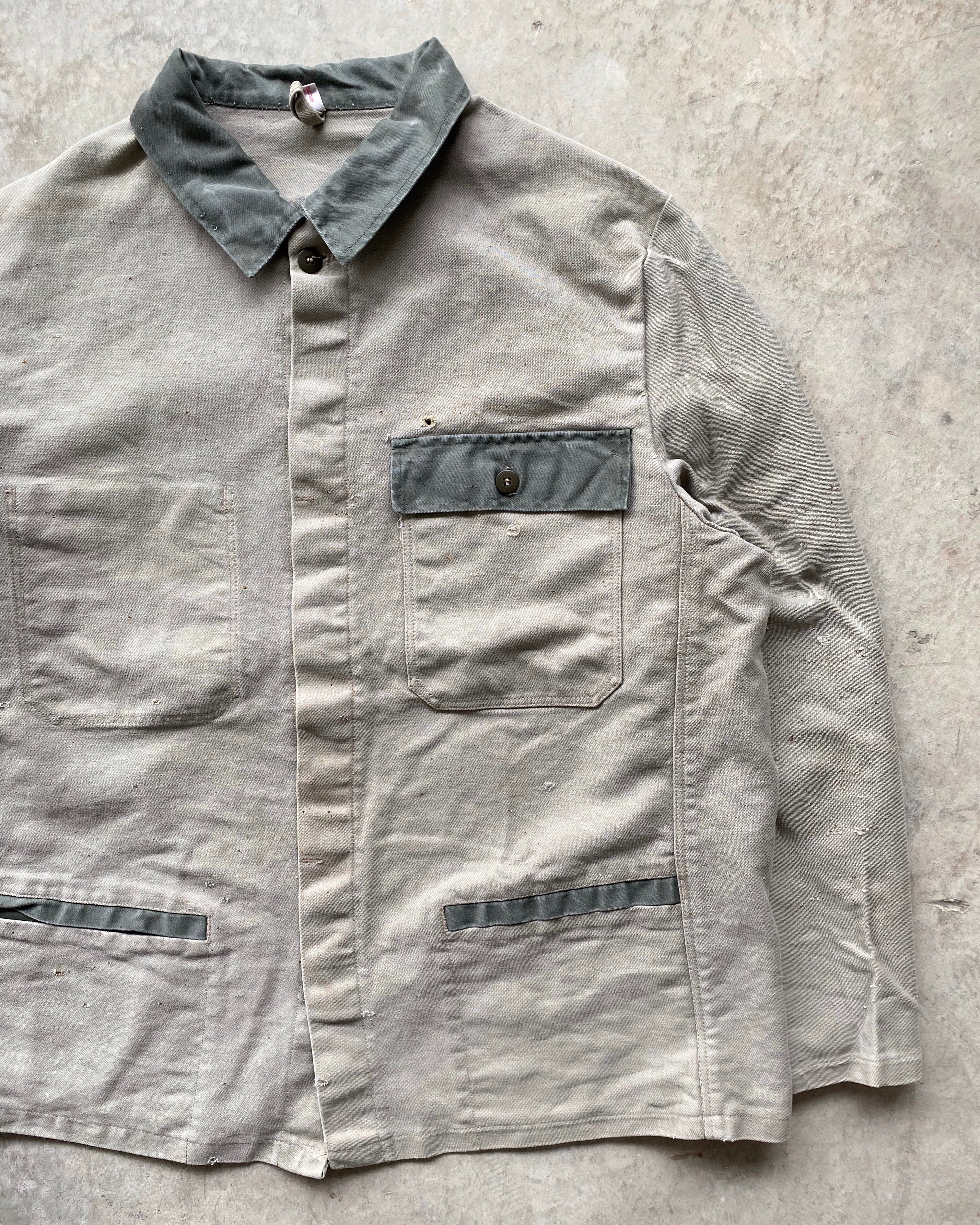 1980S TWO-TONE MOLESKIN EUROPEAN WORK JACKET (L/XL)
