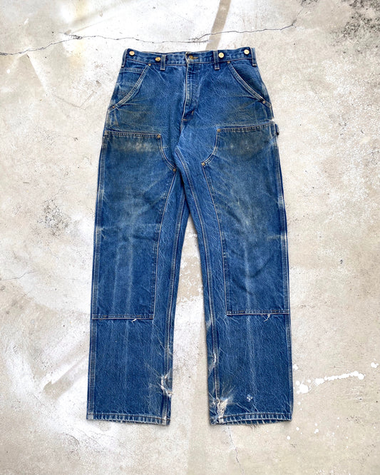 1990S FADED MUD WASH CARHARTT DOUBLE KNEE JEANS (32X32)