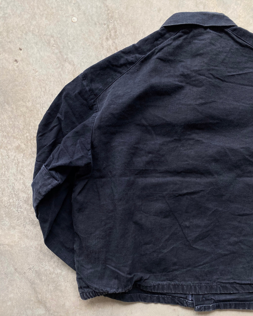 1960S FADED BLACK GERMAN WORKWEAR JACKET (M/L)