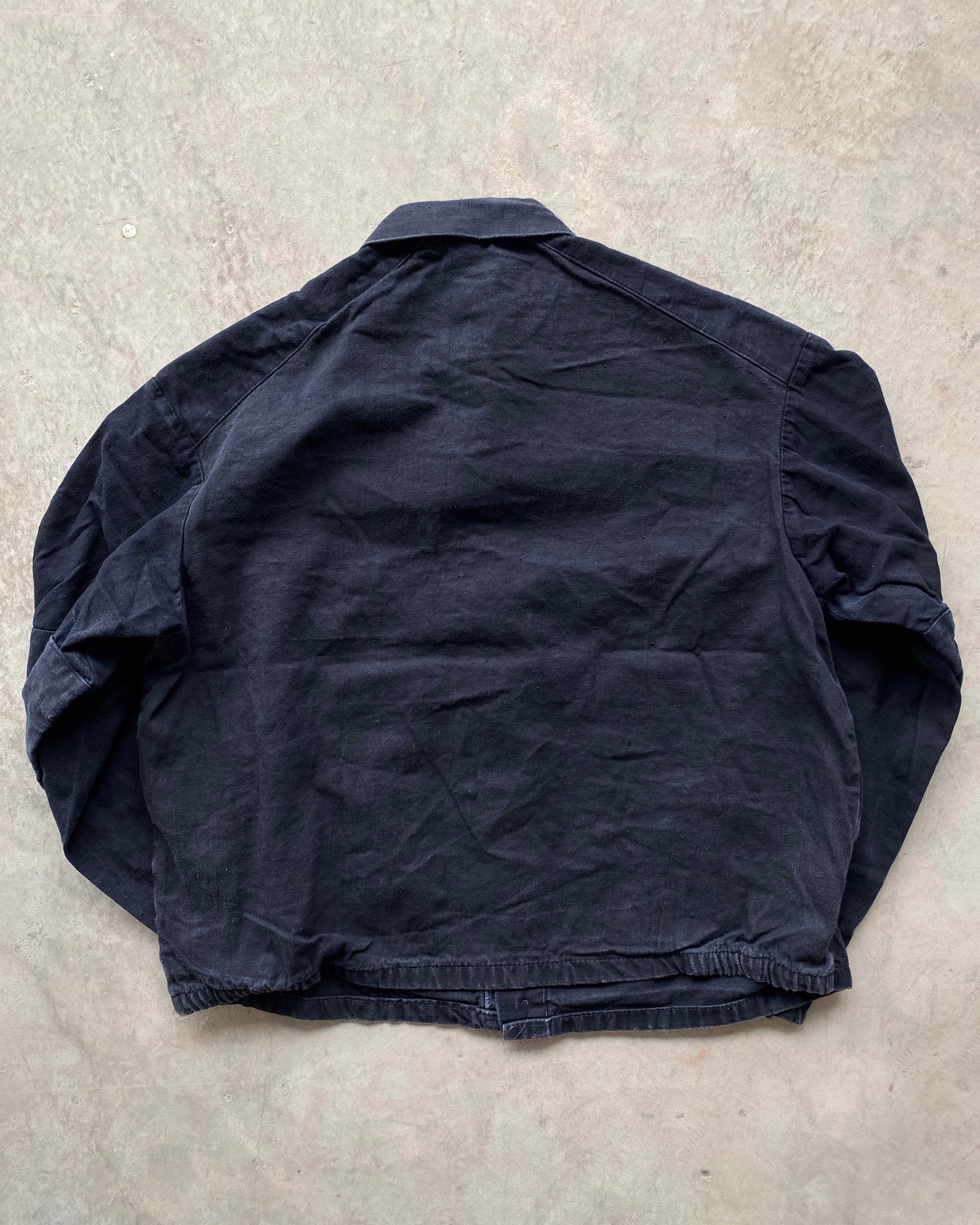 1960S FADED BLACK GERMAN WORKWEAR JACKET (M/L)