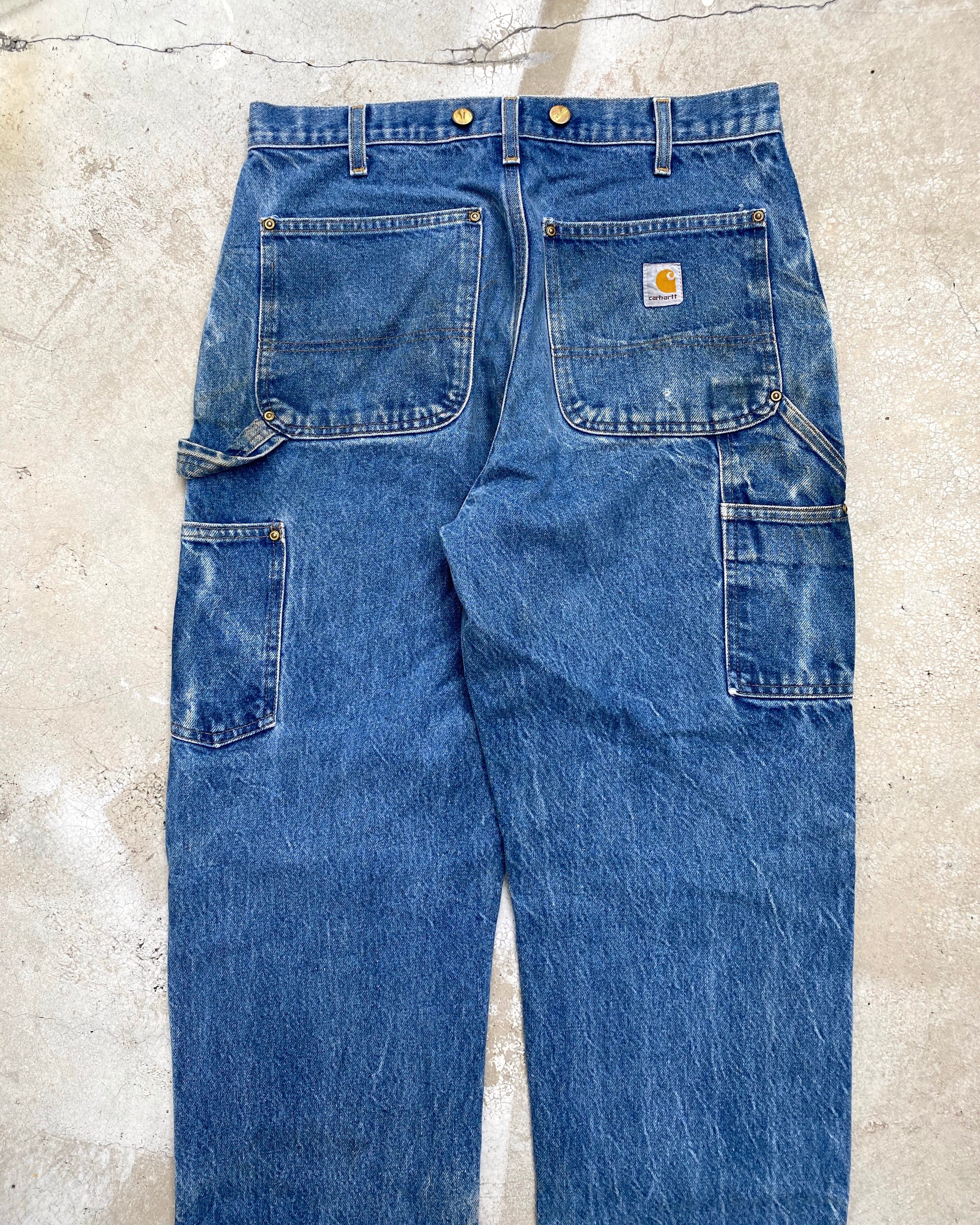 1990S FADED MUD WASH CARHARTT DOUBLE KNEE JEANS (32X32)