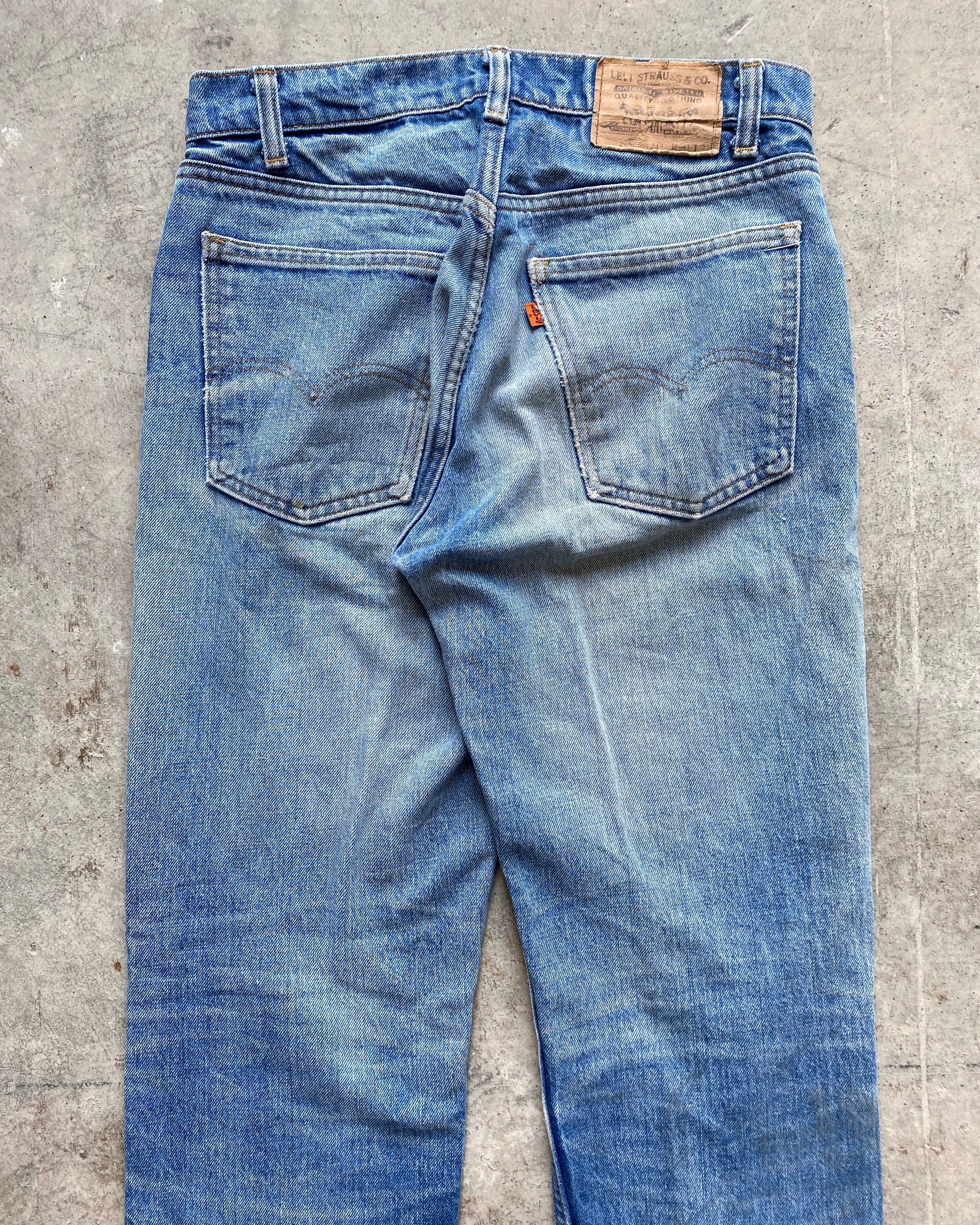 1970S FADED WASH LEVI'S 505 ORANGE TAB JEANS (31X32)