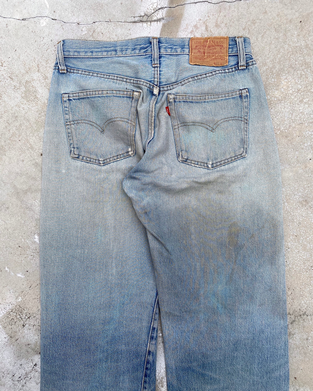 1970S LEVI’S 501 PATCHWORK SELVEDGE JEANS (31X34)