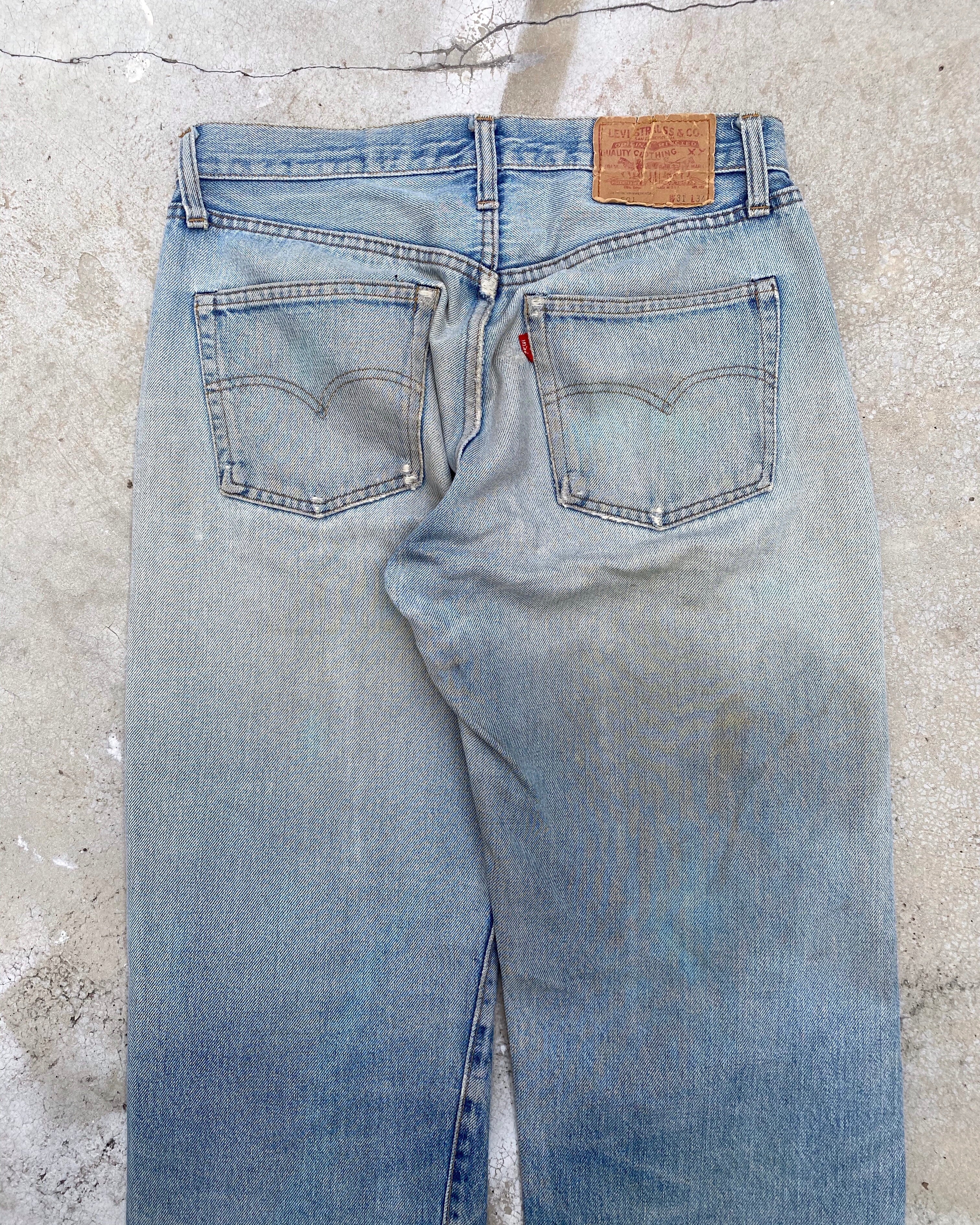 1970S LEVI’S 501 PATCHWORK SELVEDGE JEANS (31X34)