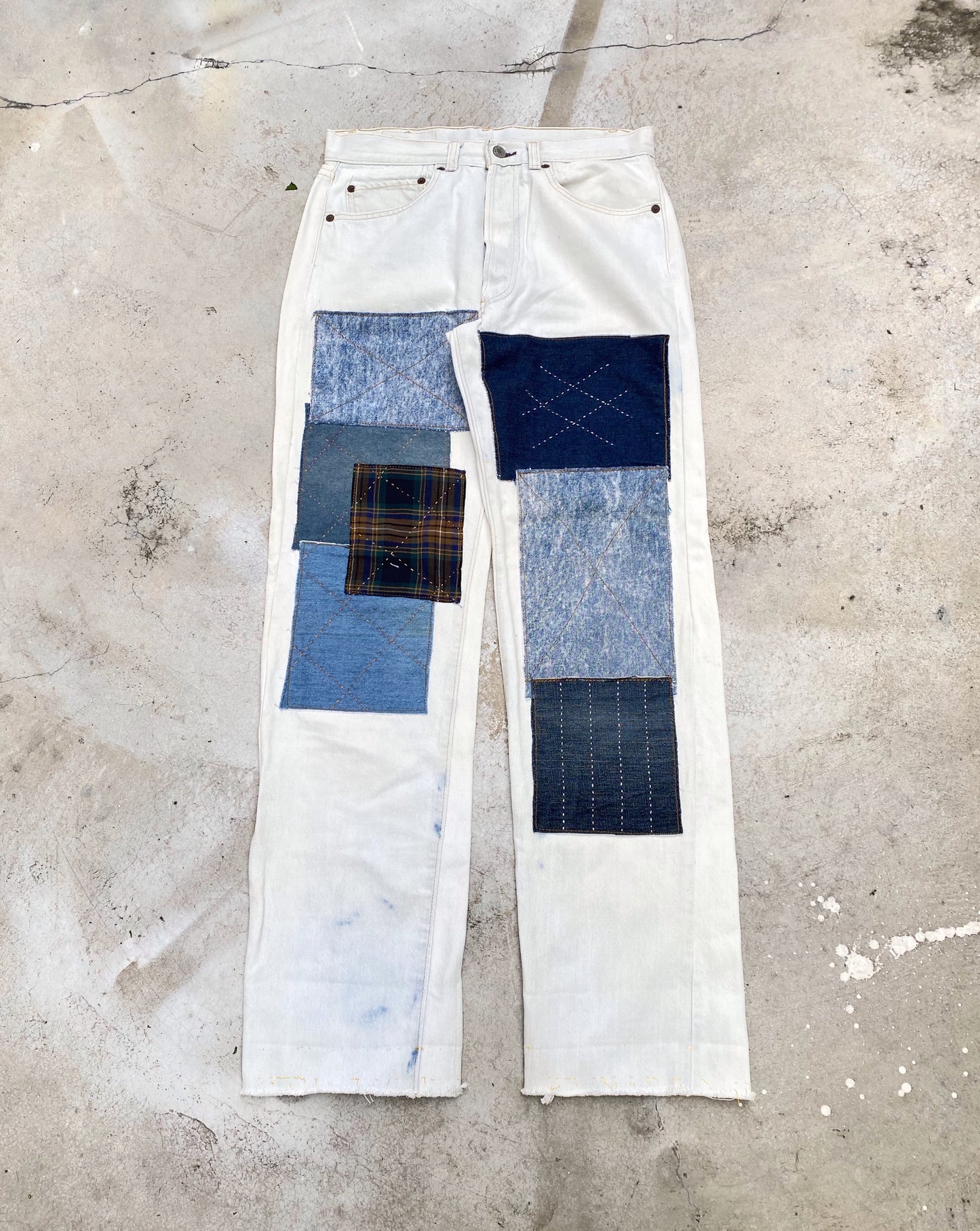 1980s Levi’s 501 Bleached & Patched Jeans
