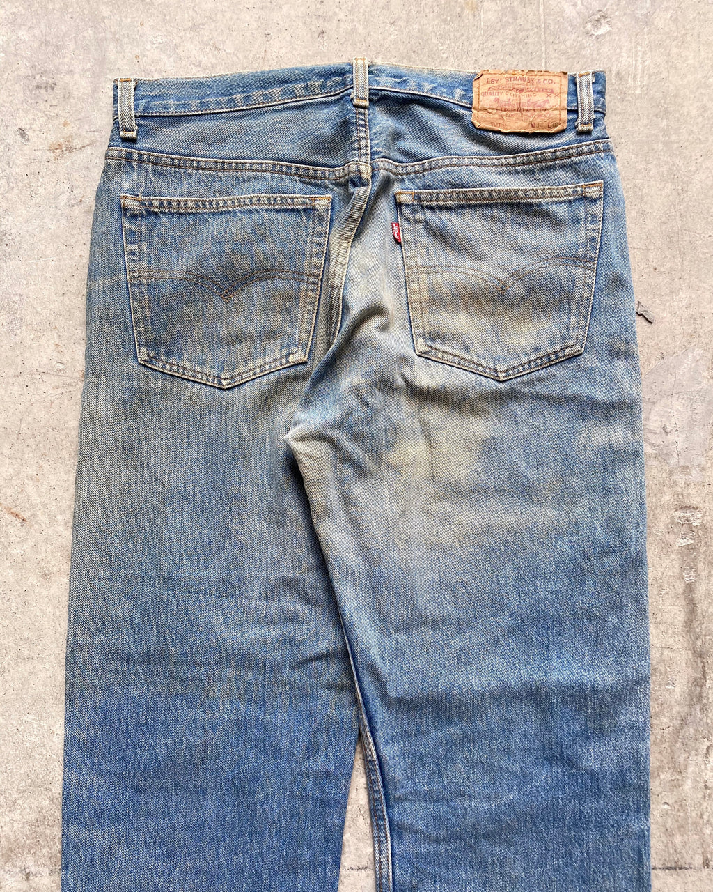 1990S FADED WASH LEVI'S 501 RELEASED HEM JEANS (34X36)