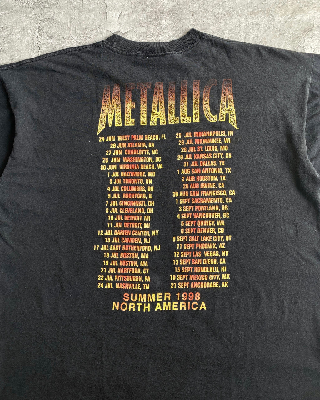 1998 METALLICA TOUR TEE (L/XL)