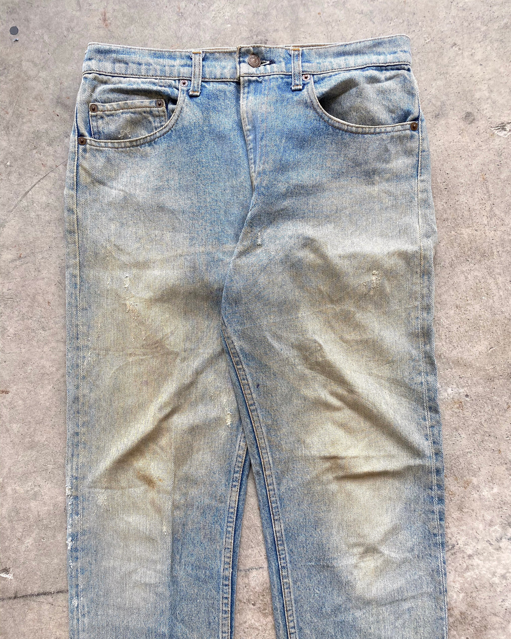 1970S MUD WASHED LEVI'S 505 JEANS (33X32)