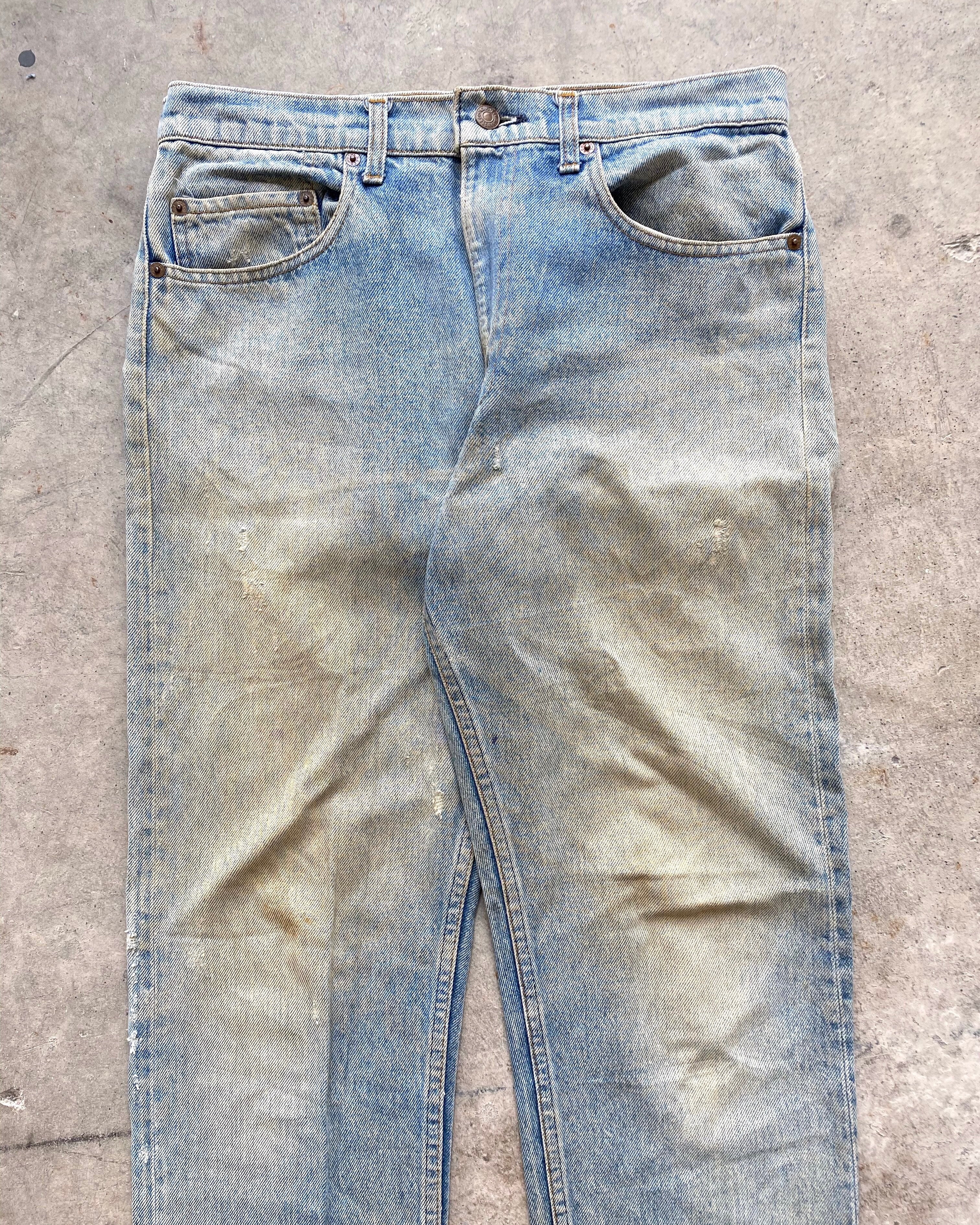 1970S MUD WASHED LEVI'S 505 JEANS (33X32)