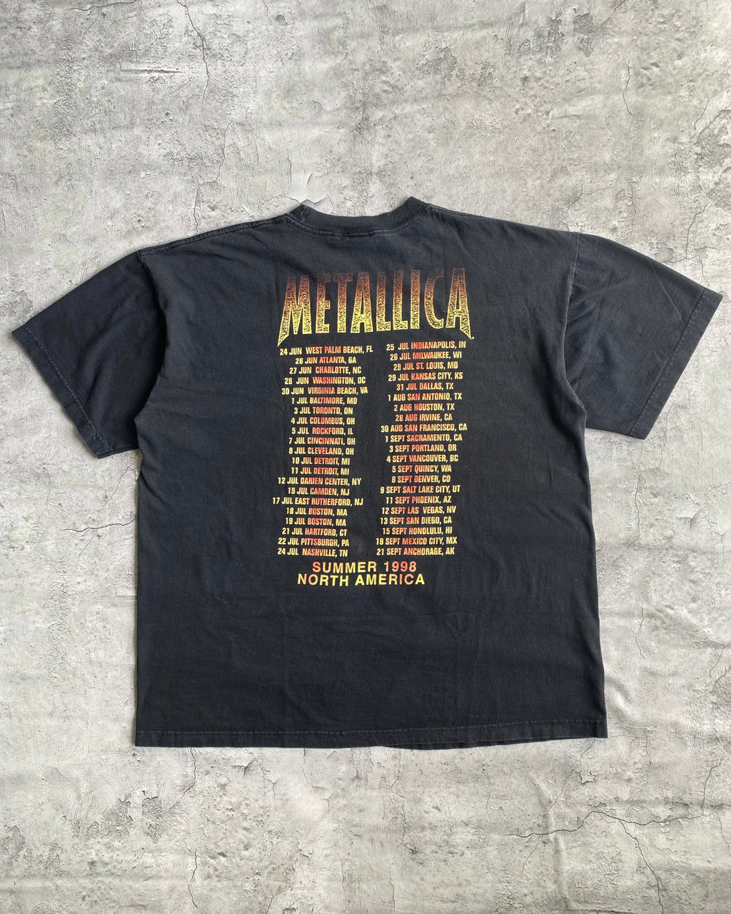 1998 METALLICA TOUR TEE (L/XL)