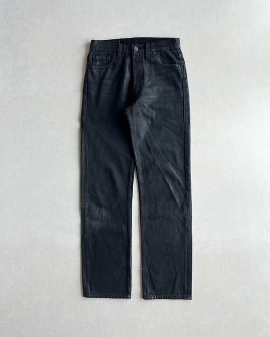 1980S BLACK WAXED LEVI'S 501 JEANS (29X30)