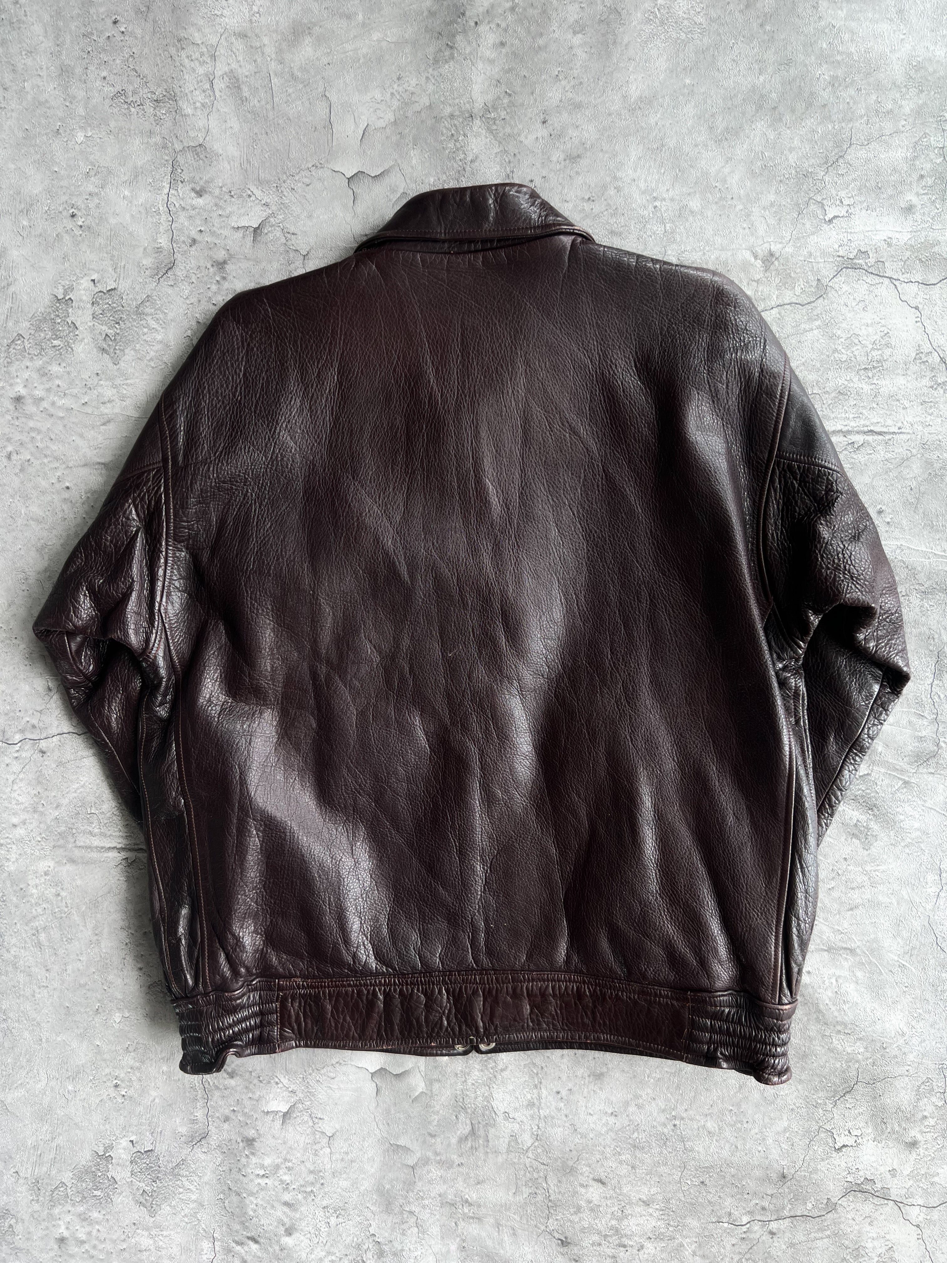 1950S BROWN ROCKABILLY LEATHER JACKET (L)