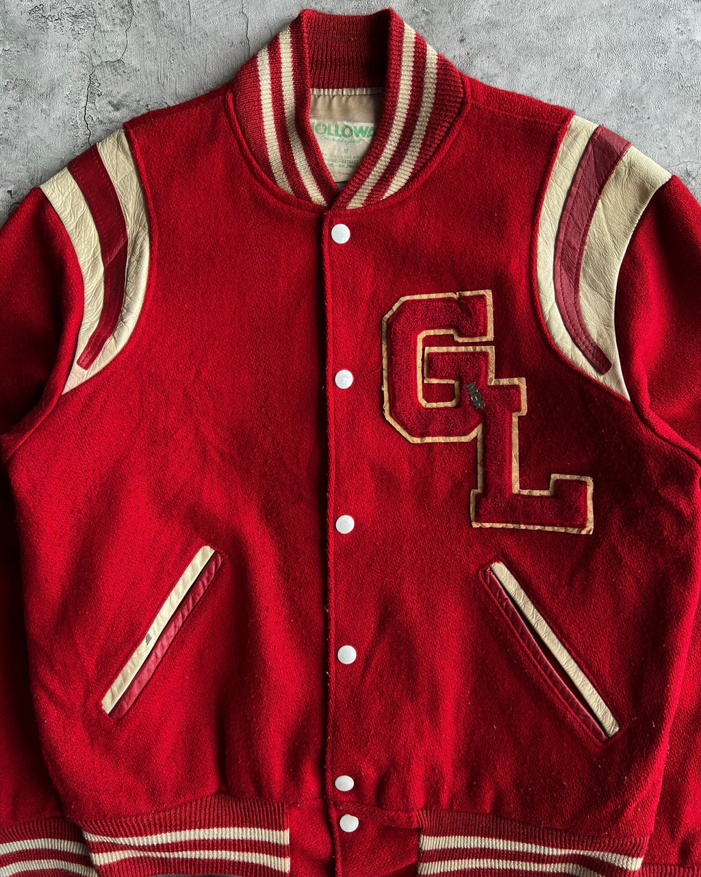 1970S 'GL' LETTERMAN WOOL VARSITY JACKET (M)