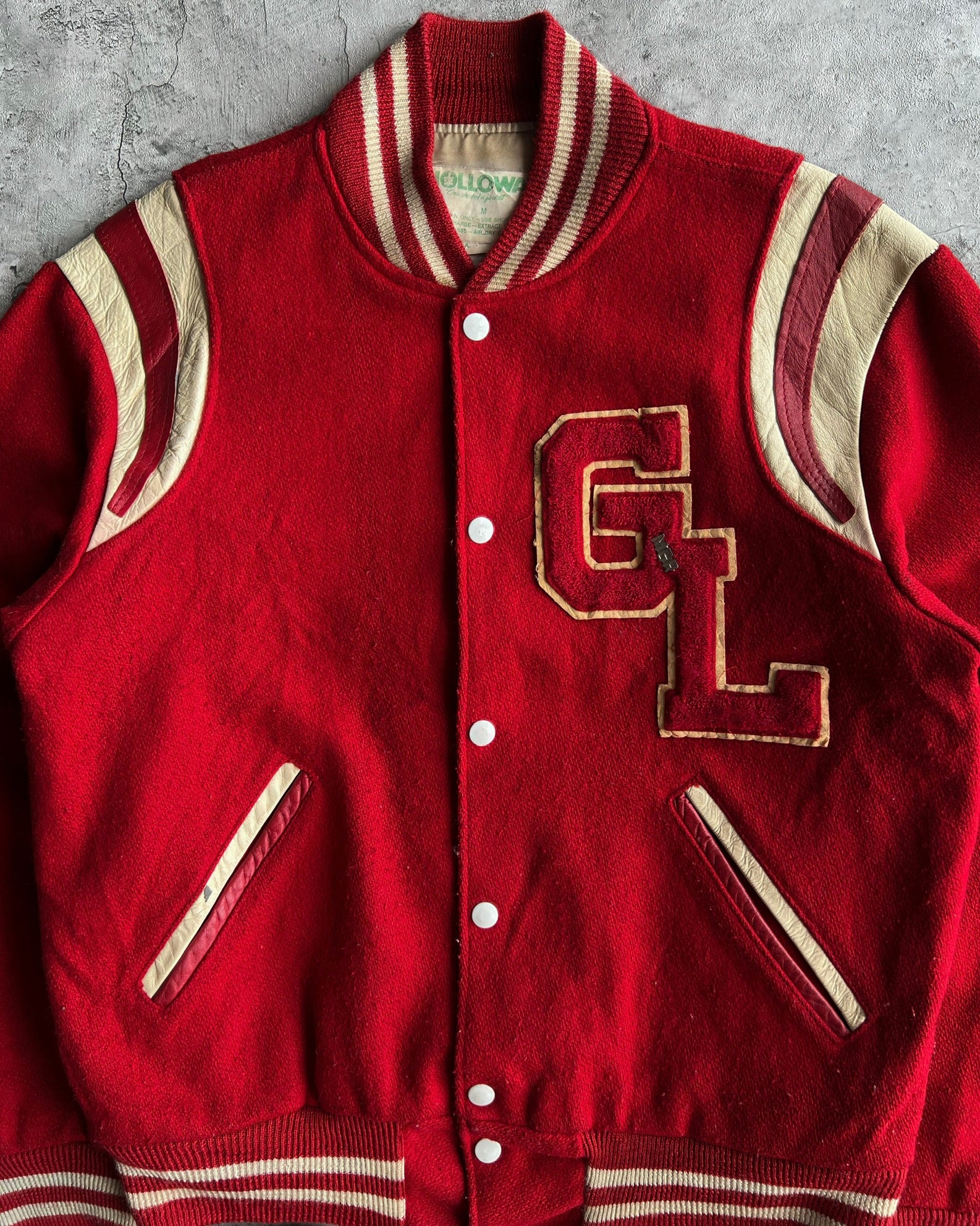 1970S 'GL' LETTERMAN WOOL VARSITY JACKET (M)