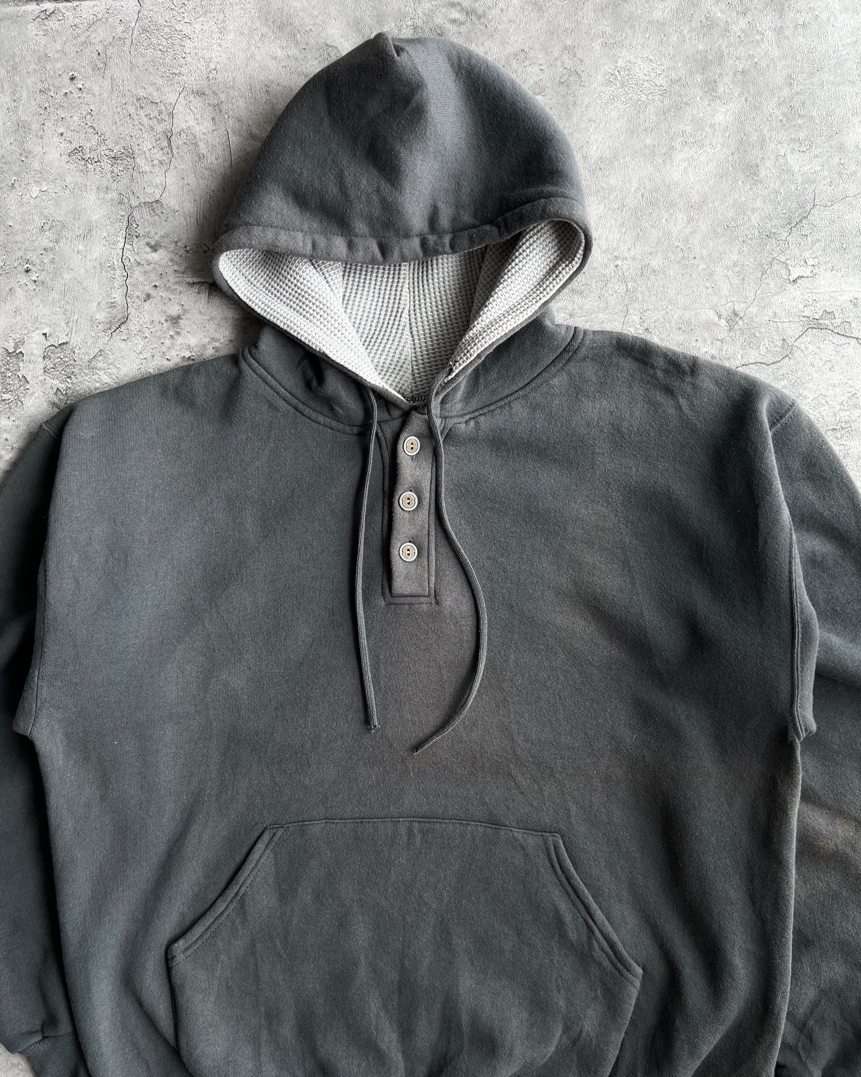 1990S SUN FADED RUSSELL BLANK AFTERHOOD SWEATSHIRT (L)
