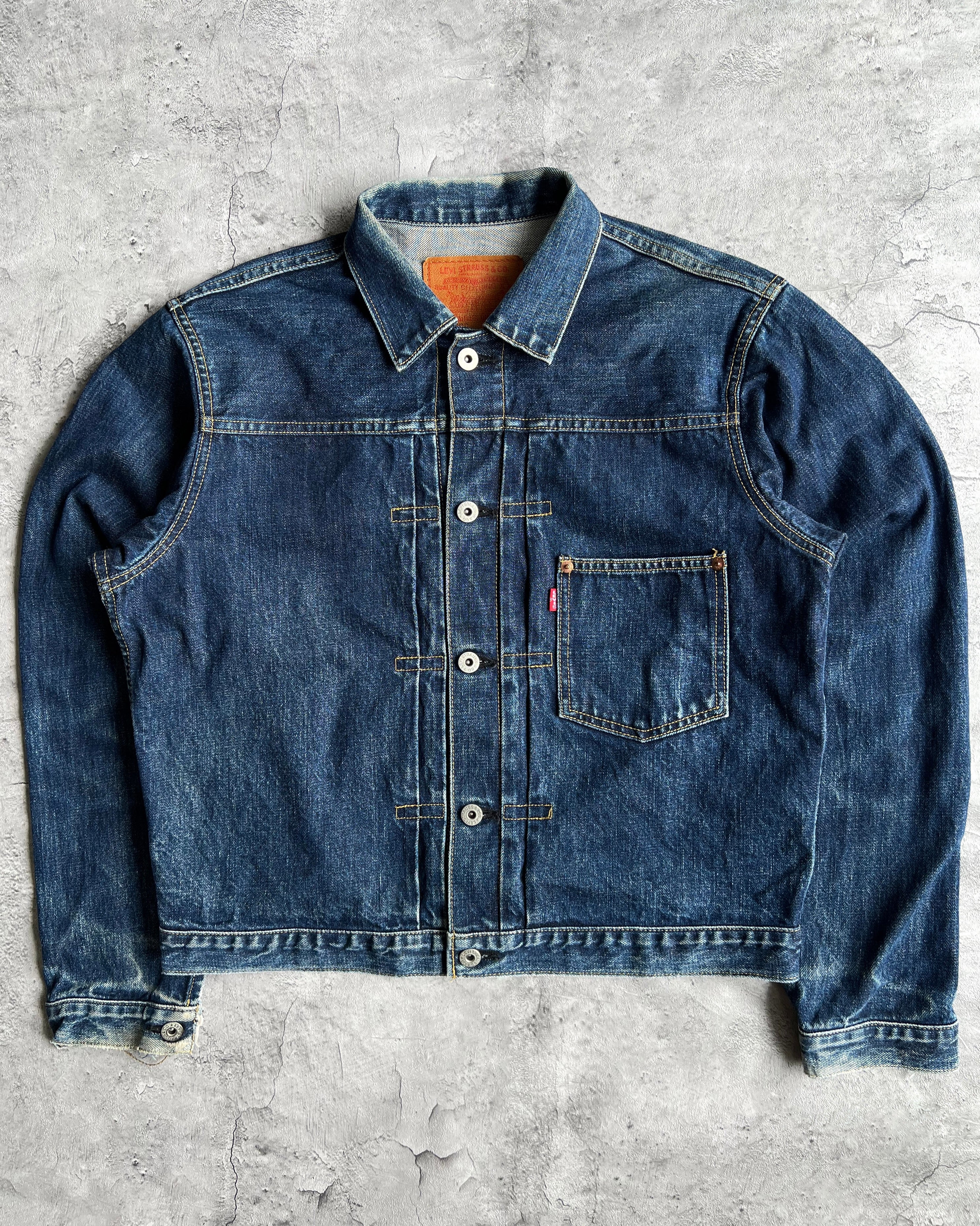 1990S DARK WASHED BIG E LEVI'S TYPE I DENIM JACKET (M/L)