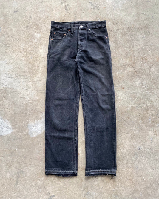 1990S BLACK LEVI'S 501 RELEASE HEM JEANS (28X34)