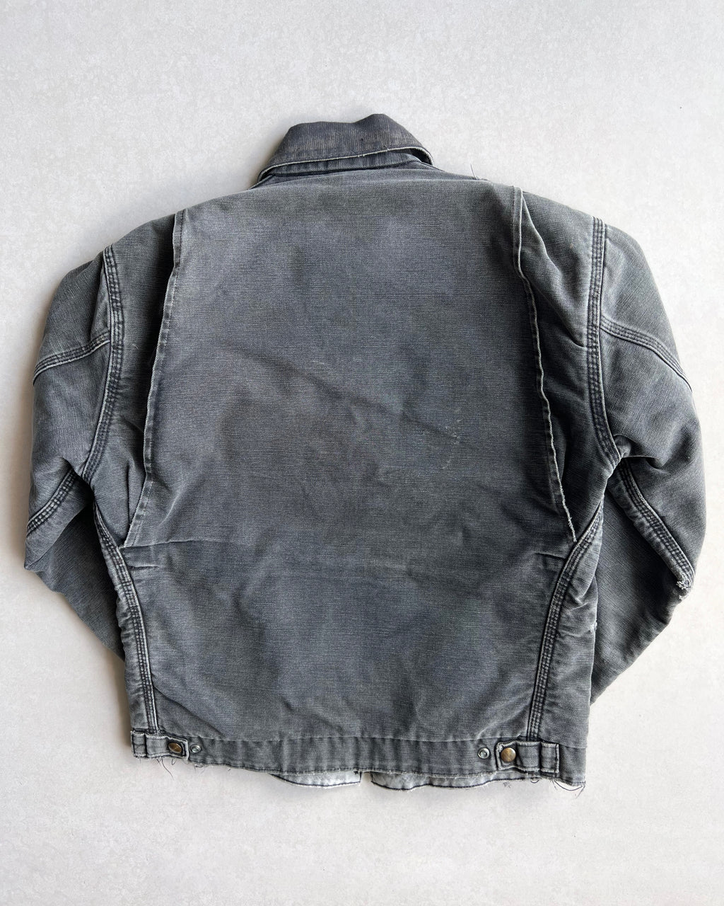 1990S FADED GREY CARHARTT DETROIT WORK JACKET (M)