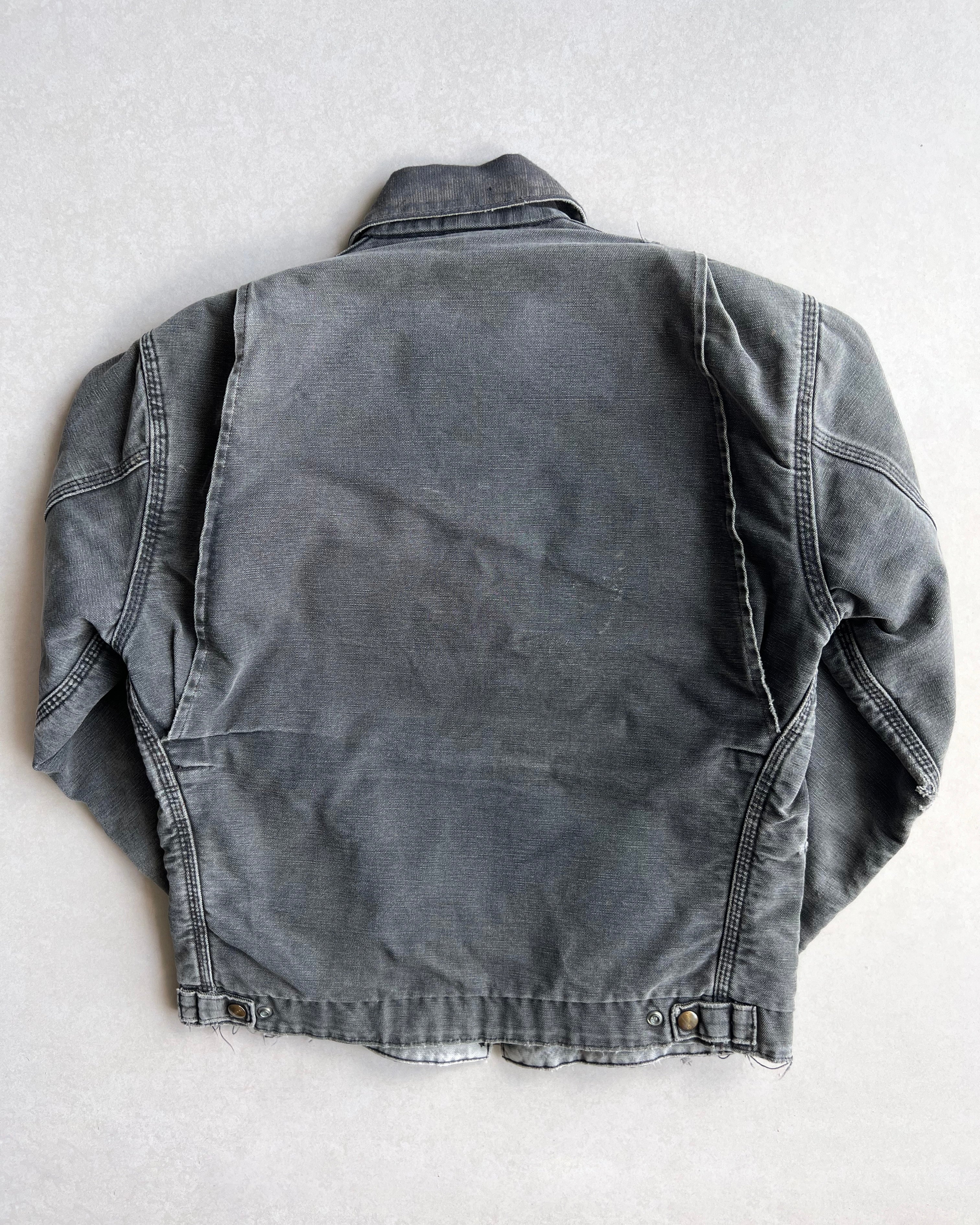 1990S FADED GREY CARHARTT DETROIT WORK JACKET (M)