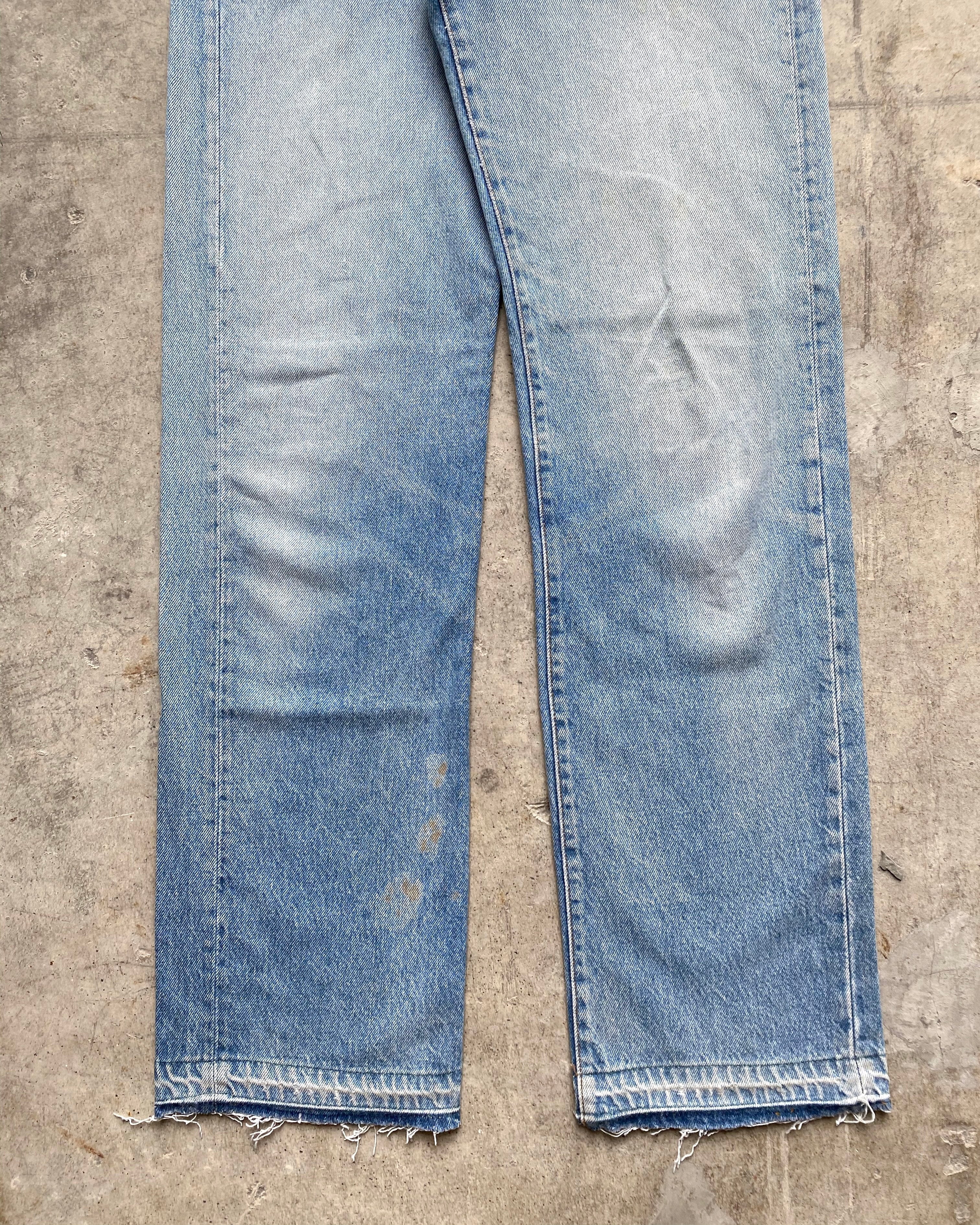 1990S FADED BLUE LEVI'S 501 RELEASE HEM JEANS (30X36)