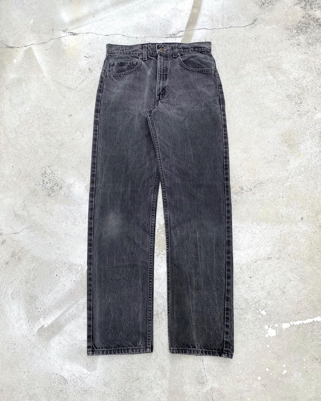 1980S LEVI’S 505 FADED BLACK MARBLE WASHED JEANS