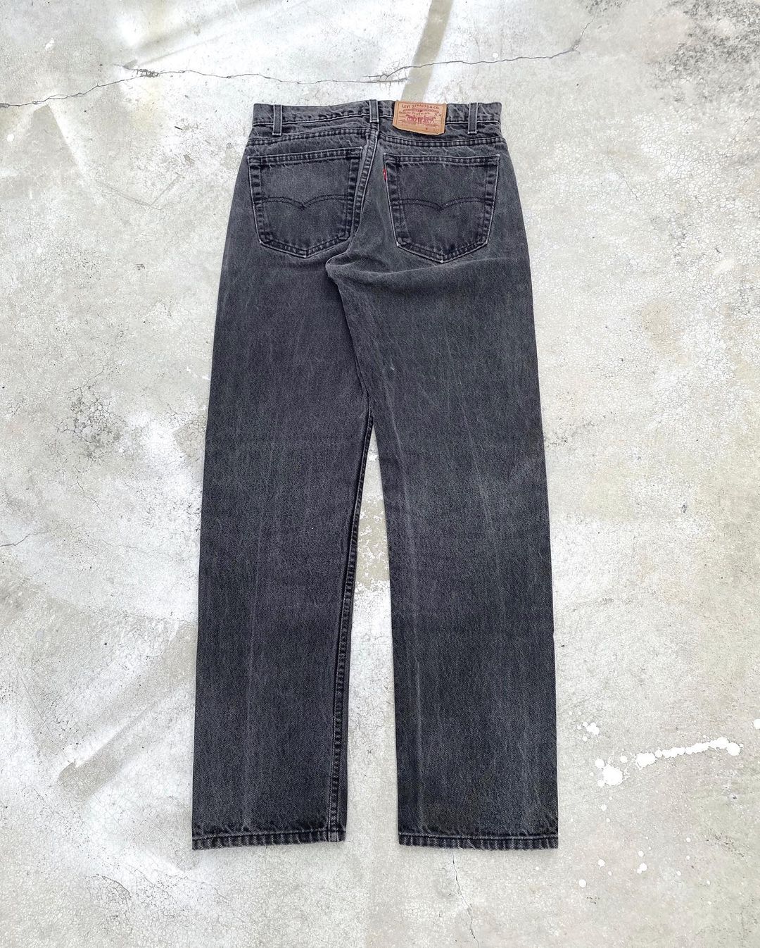 1980S LEVI’S 505 FADED BLACK MARBLE WASHED JEANS