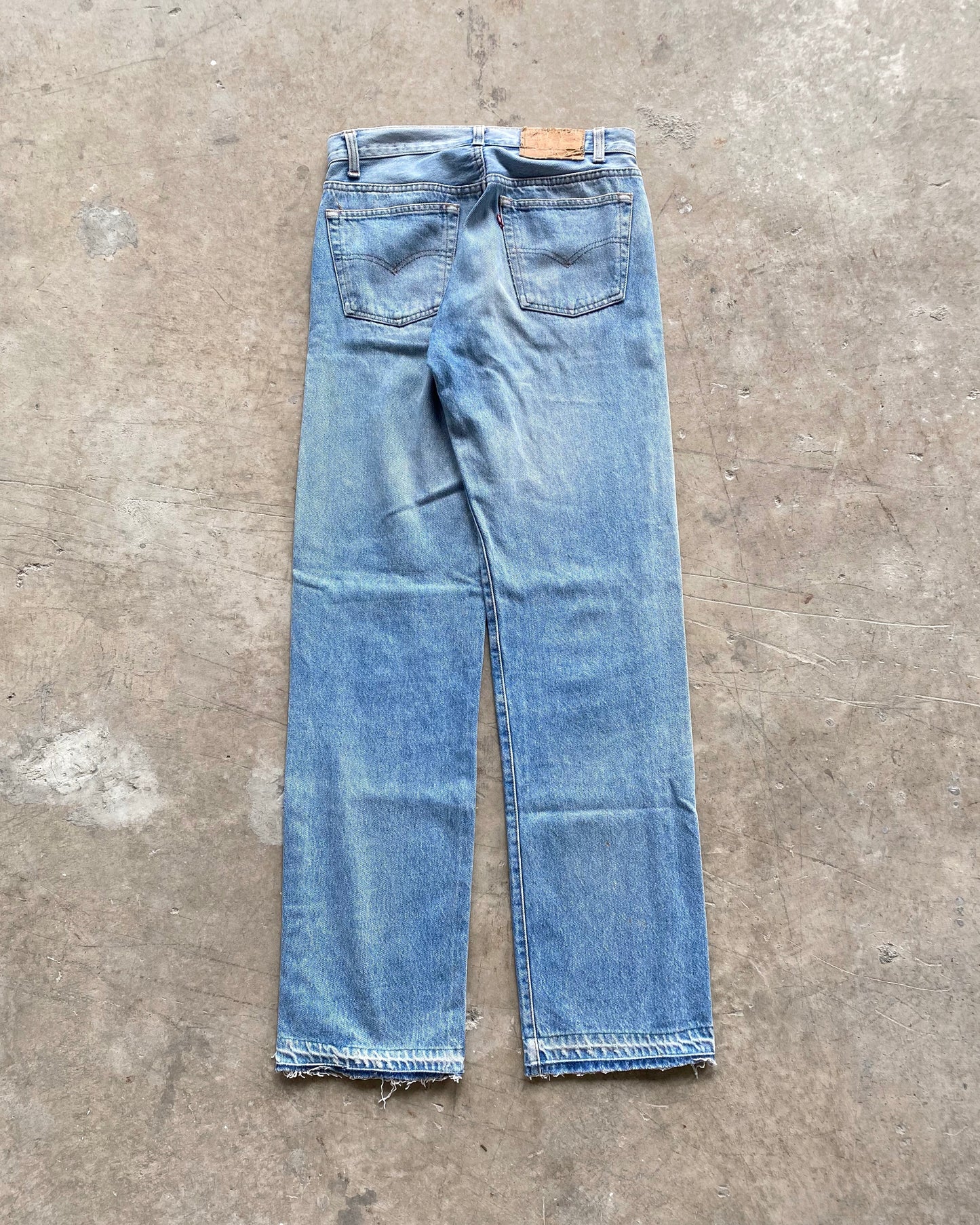 1990S FADED BLUE LEVI'S 501 RELEASE HEM JEANS (30X36)