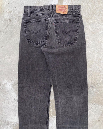 1980S LEVI’S 505 FADED BLACK MARBLE WASHED JEANS