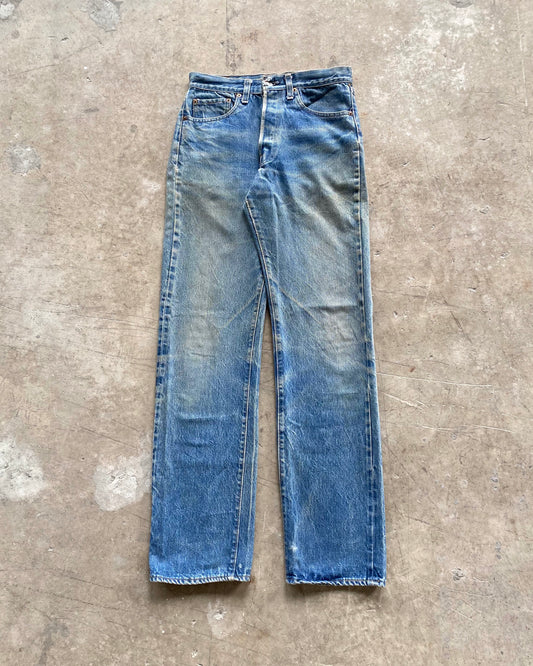 1980S FADED MUD WASHED LEVI'S 501 SELVEDGE JEANS (30X32)