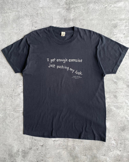 1980S 'PUSHING LUCK' SINGLE STITCH WORDING TEE (XL)