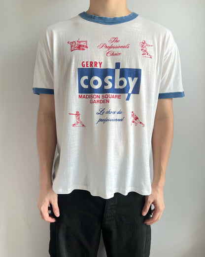 1980S 'GERRY COSBY MADISON SQUARE GARDEN' RINGER TEE (L)