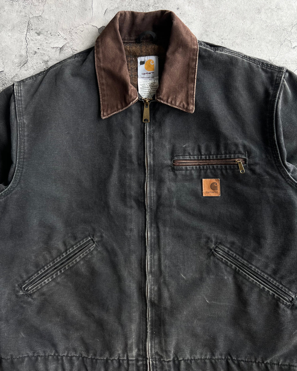 1990S BLACK CARHARTT DETROIT WORK JACKET (L)