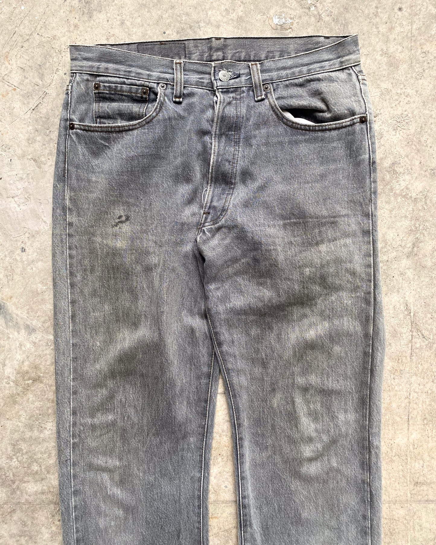 1980S FADED BLACK/GREY LEVI'S 501 JEANS (32X34)