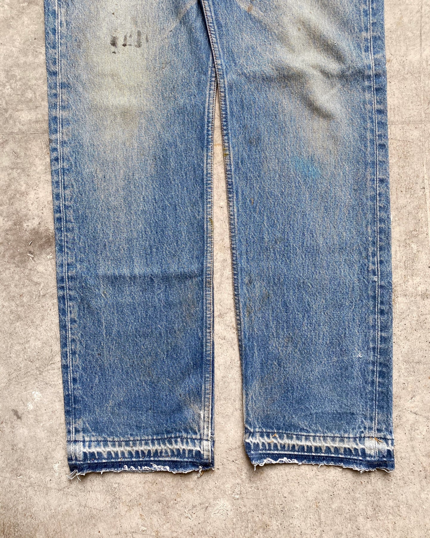 1990S PAINTED LEVI'S 501 RELEASED HEM JEANS (34X34)