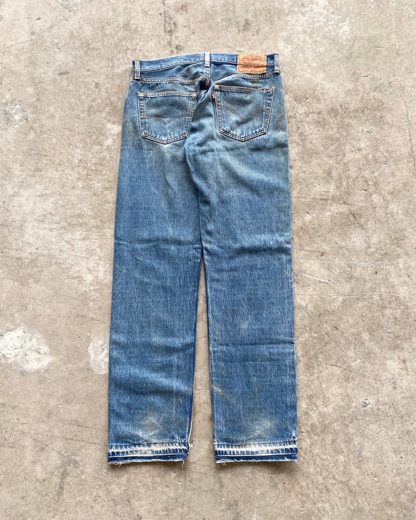 1990S PAINTED LEVI'S 501 RELEASED HEM JEANS (34X34)