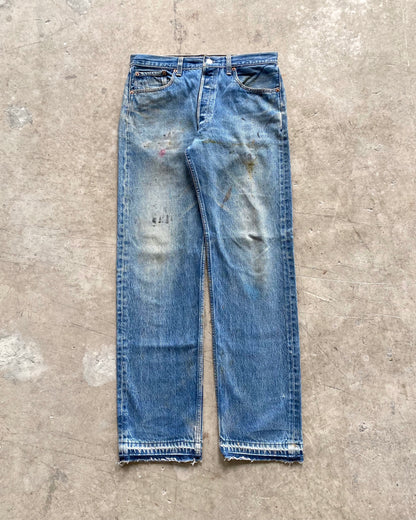 1990S PAINTED LEVI'S 501 RELEASED HEM JEANS (34X34)