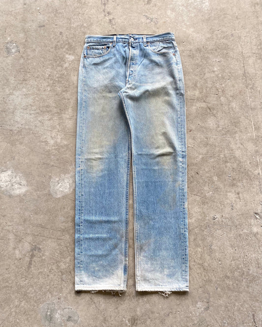 1980S FADED WASHED LEVI'S 501 JEANS (36X38)