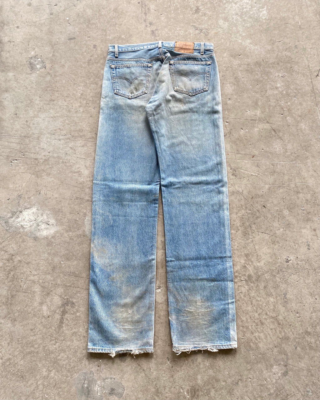 1980S FADED WASHED LEVI'S 501 JEANS (36X38)