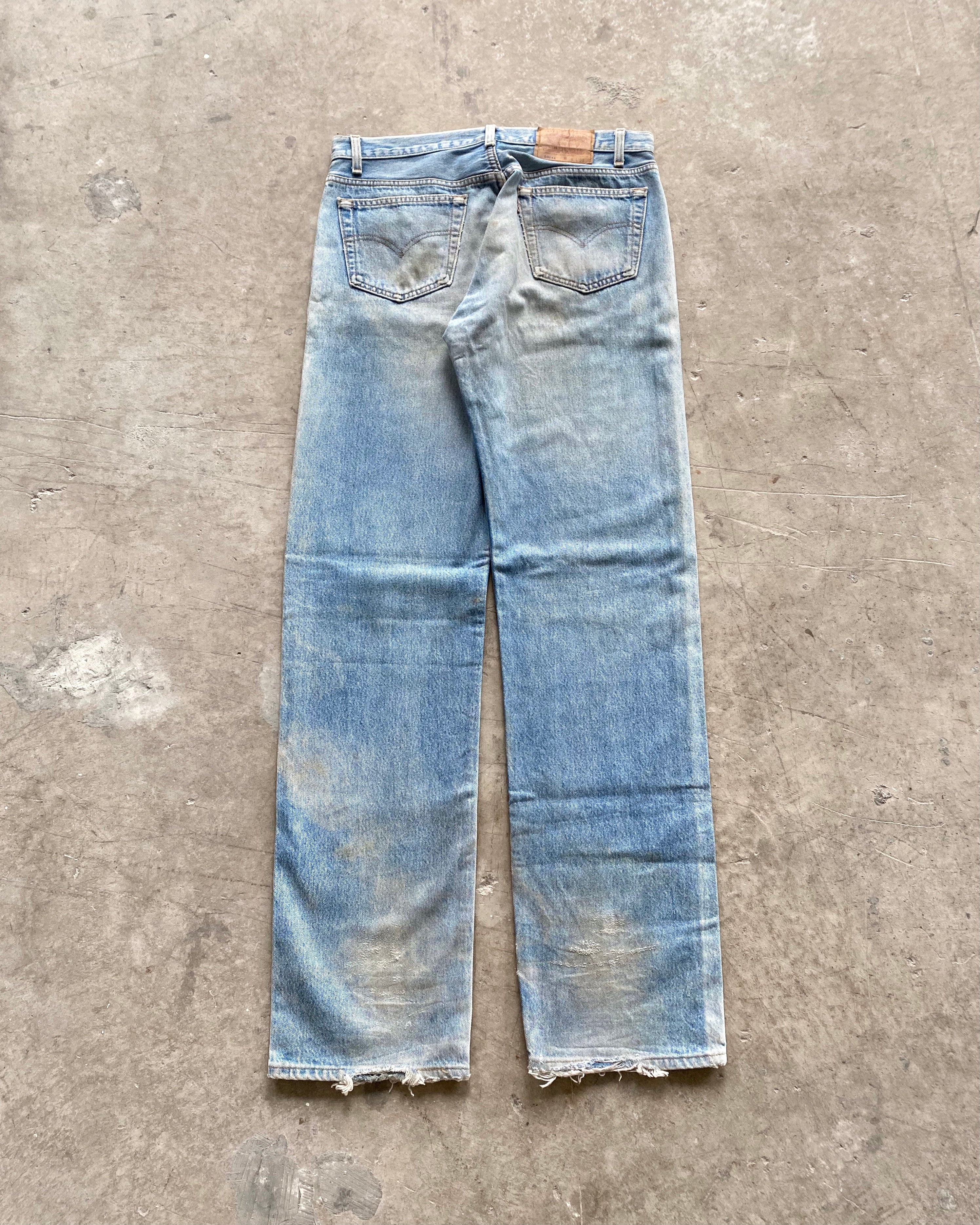 1980S FADED WASHED LEVI'S 501 JEANS (36X38)