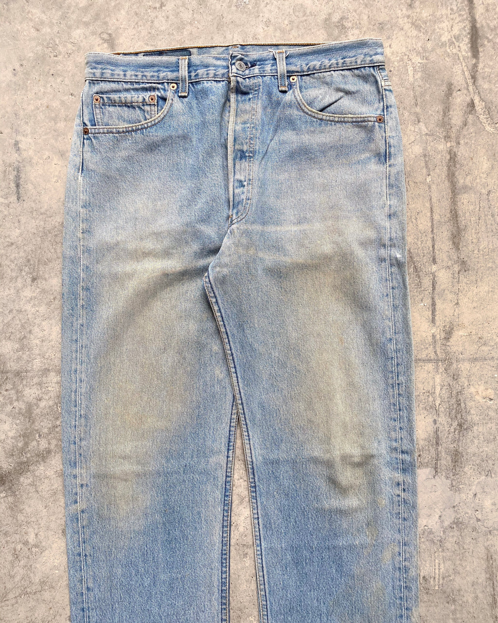 1980S FADED WASHED LEVI'S 501 JEANS (36X38)