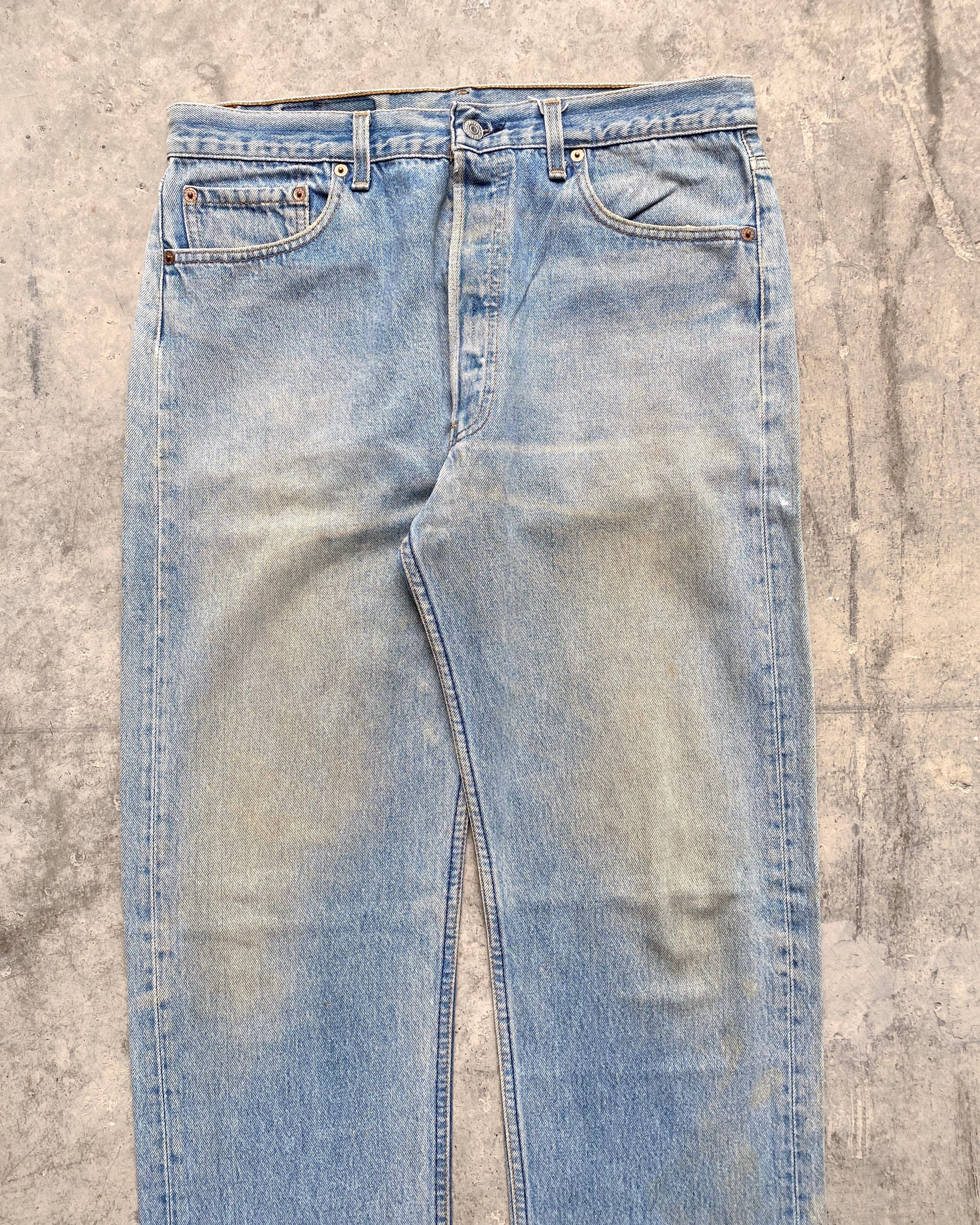 1980S FADED WASHED LEVI'S 501 JEANS (36X38)