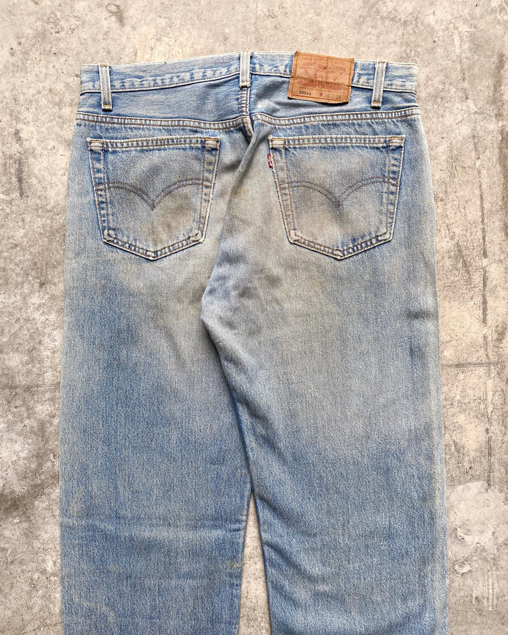1980S FADED WASHED LEVI'S 501 JEANS (36X38)