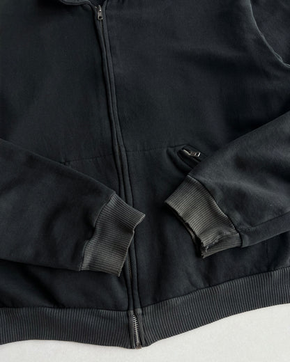 1990S FADED BLACK AGNES B. ZIP-UP SWEATS JACKET (L)