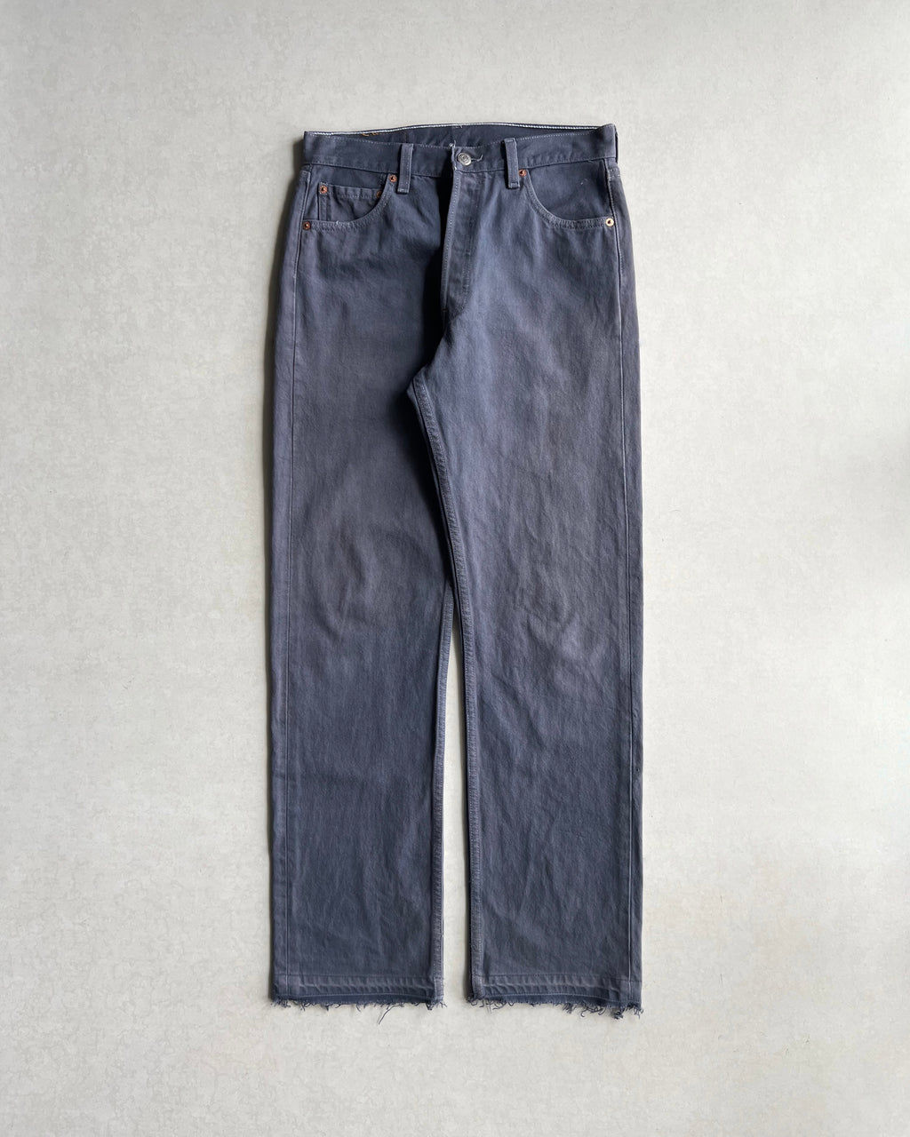 1990S PURPLE/GREY LEVI'S 501 RELEASED HEM JEANS (30X34)