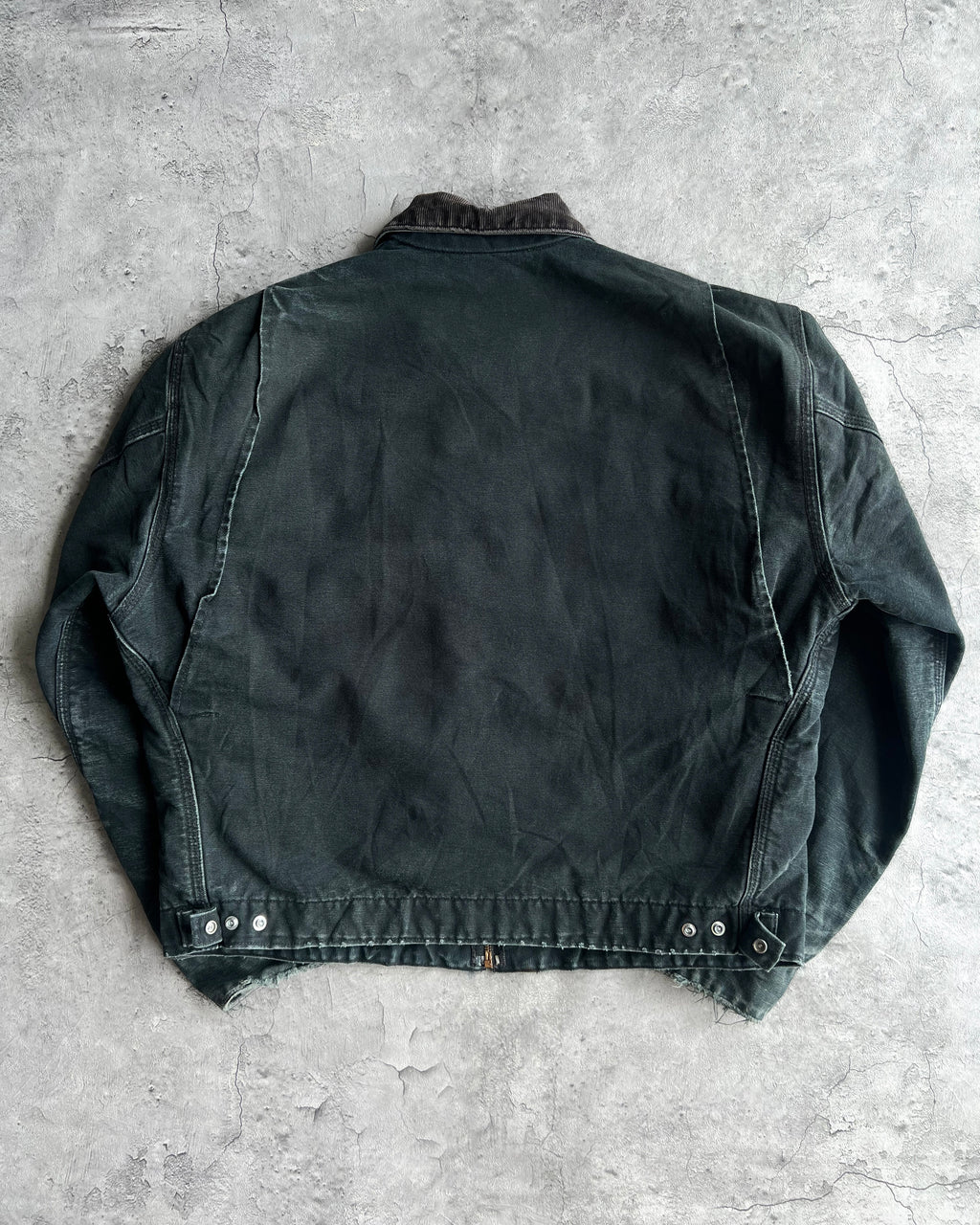 1990S FADED BLACK/MOSS GREEN CARHARTT DETROIT WORK JACKET (M/L)