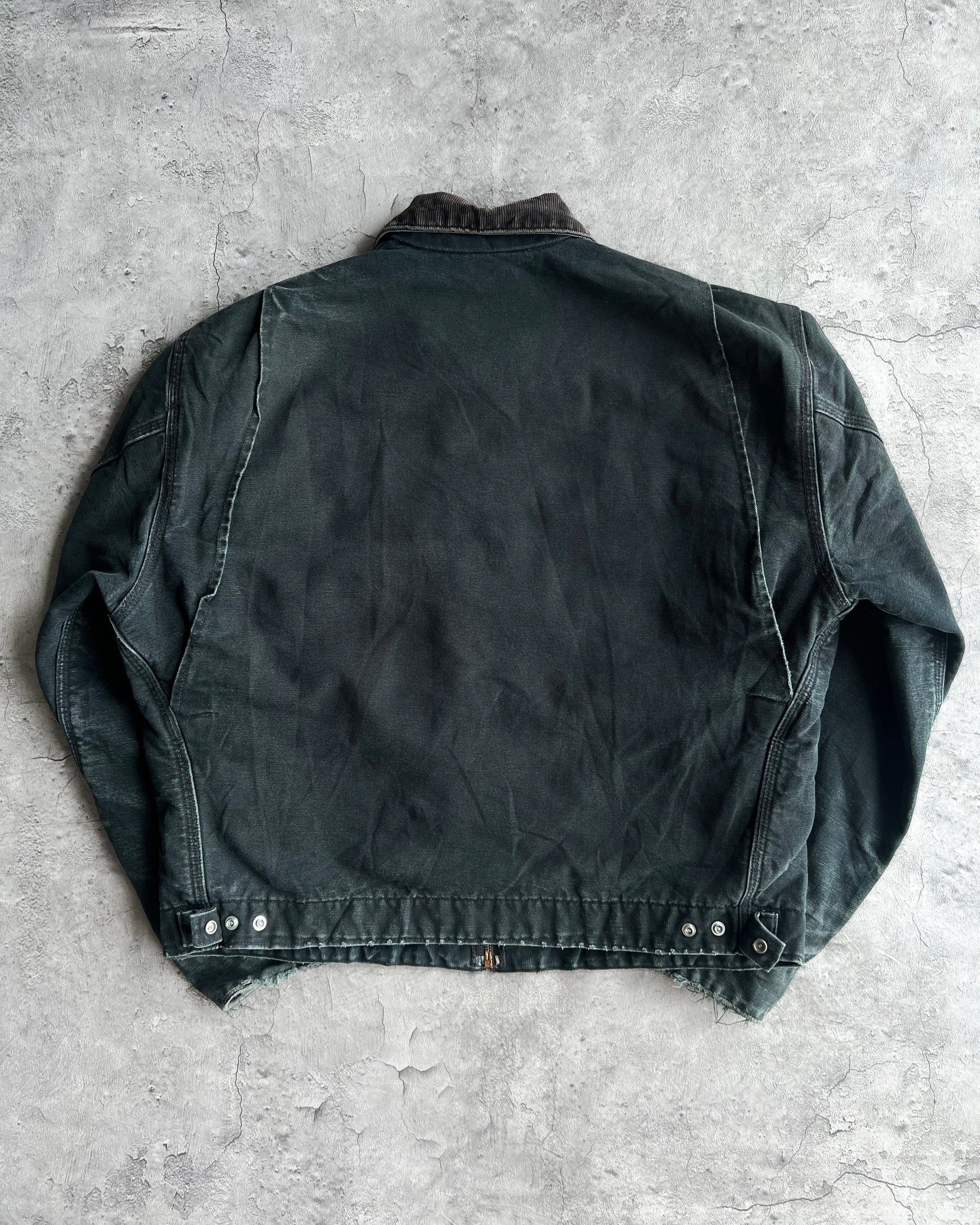 1990S FADED BLACK/MOSS GREEN CARHARTT DETROIT WORK JACKET (M/L)