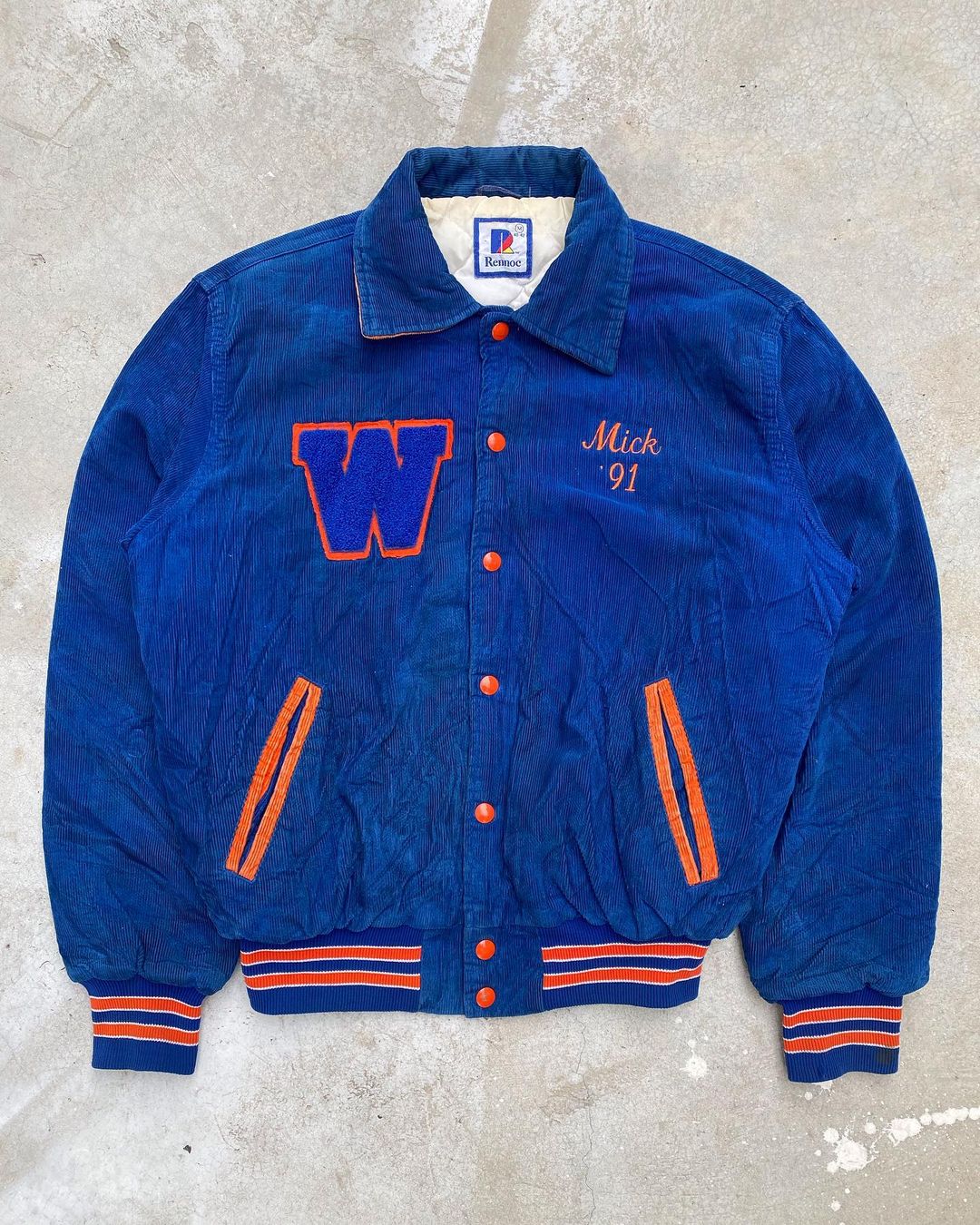 1980s ‘W’ Corduroy Letterman Jacket (M)