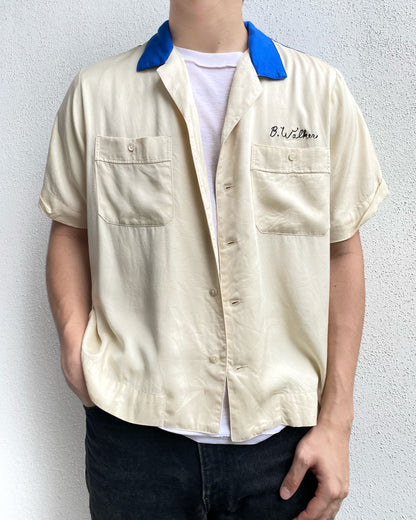 1970S 'LODGE 222' RAYON BOWLING SHIRT (M/L)