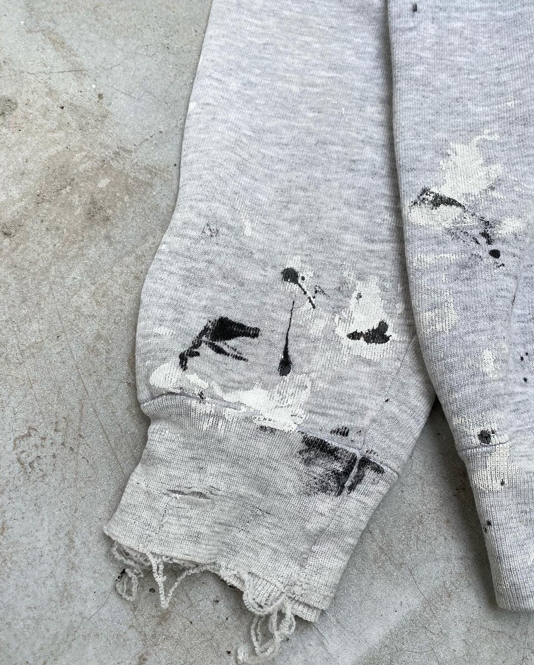 1990s Painted Torn Grey Hoodie