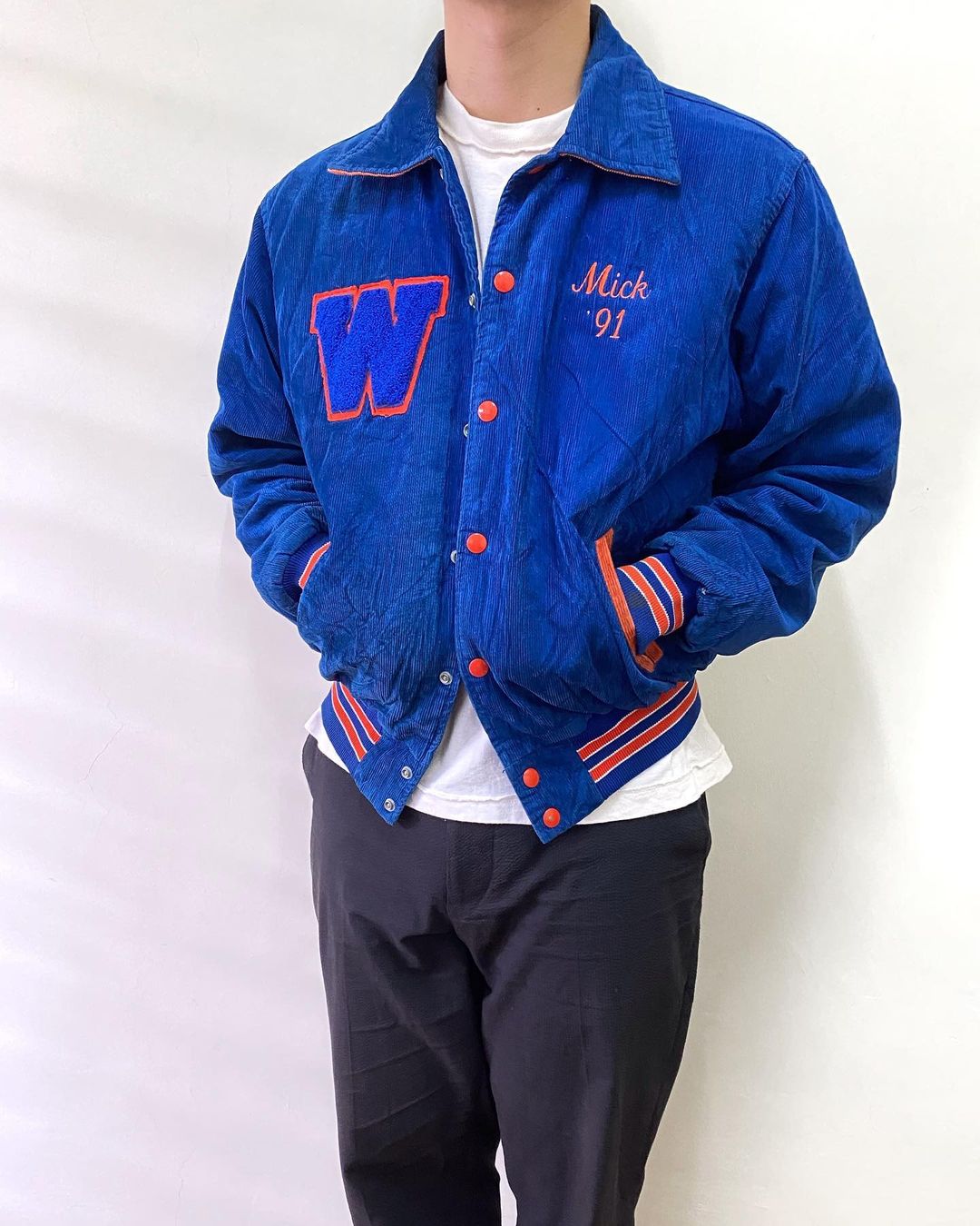 1980s ‘W’ Corduroy Letterman Jacket (M)